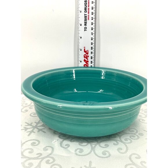 Homer Laughlin Fiesta Lead-Free Turquoise Serving Bowl 8" x 3" - Picture 6 of 6